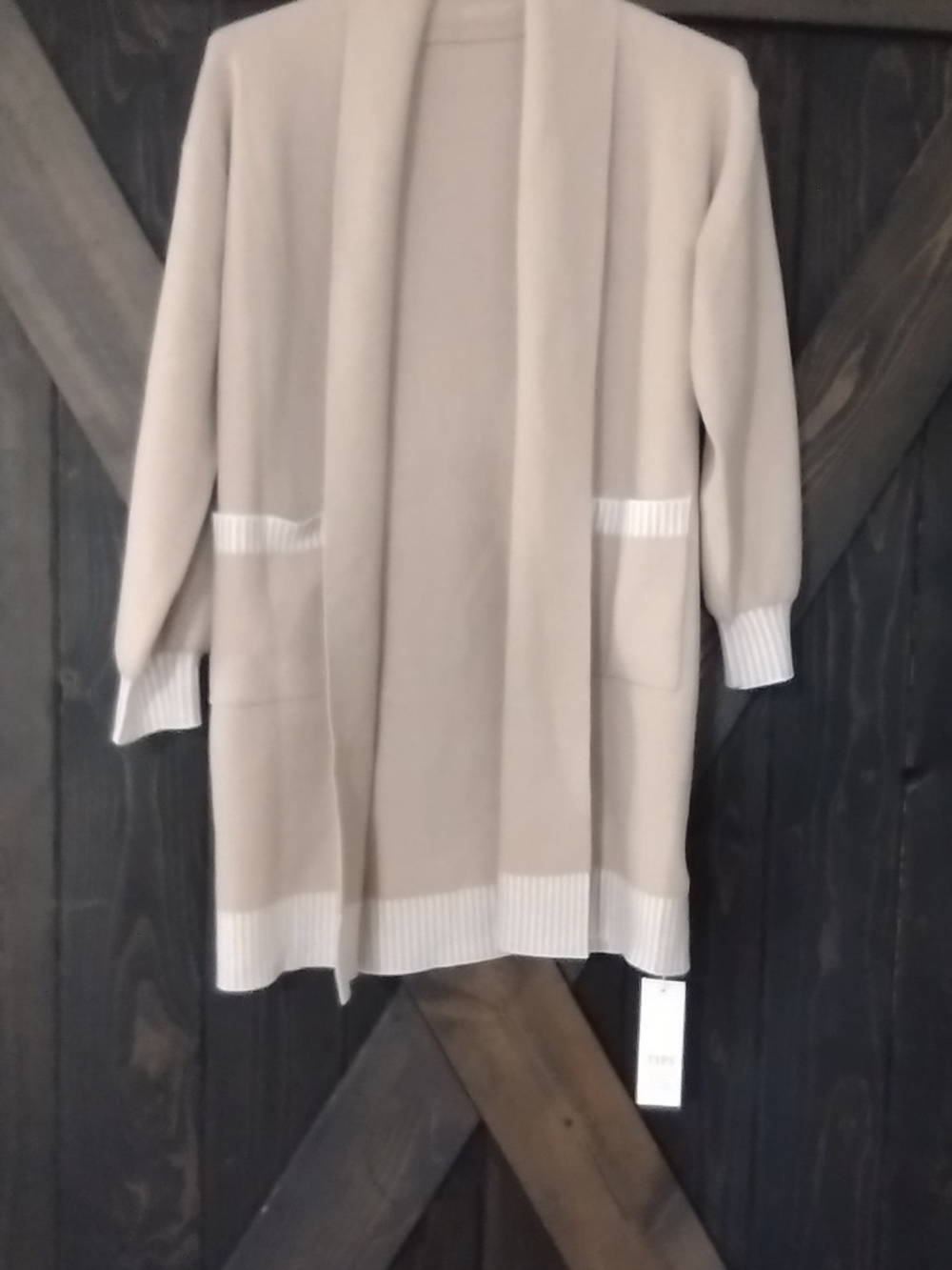 Saodimallsu Cream Open-Front Longline Cardigan Sweater NWT Sz small
